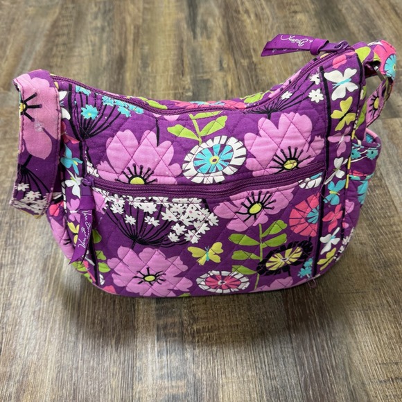 Vera Bradley Butterfly Floral Quilted Crossbody Bag‎ Purple Pink Yellow Blue - Picture 9 of 16